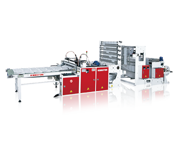 Super High Speed 5 Lines Bottom Sealing Bag Making Machine with Hot Slitting & Servo-drive System(1000 pcs/min)(Non Stop)