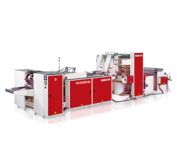 High Speed Fully Automatic 2 Lines Bottom Sealing Machine for Coreless Bags On Rolls with Hot Slitting and Post Gusset